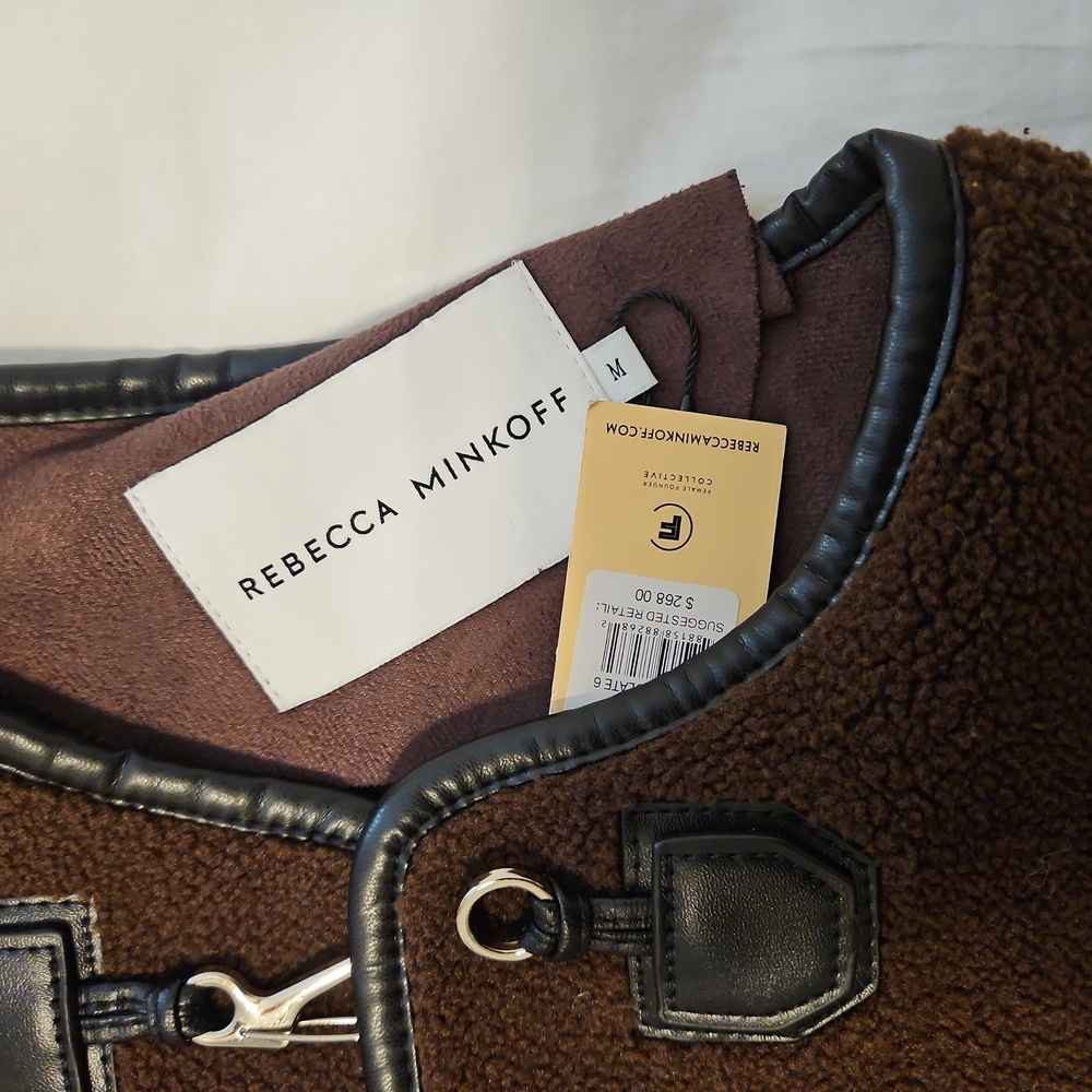 Rebecca Minkoff Brown Teddy Jacket with Black Accents - Picture 4 of 4